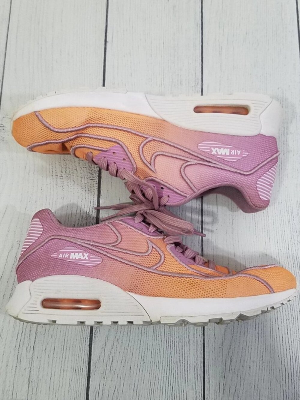 Nike Air Max 90 Ultra 2.0 Sneakers Womens Size 8 Sunset Glow-Orchid 917523-800 - Picture 2 of 8